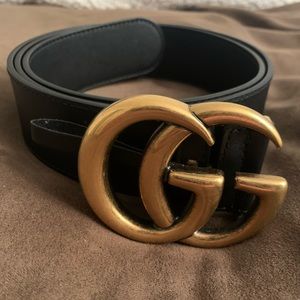 Black Leather Gucci Belt